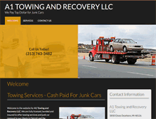 Tablet Screenshot of a1recoveryandjunkcars.com